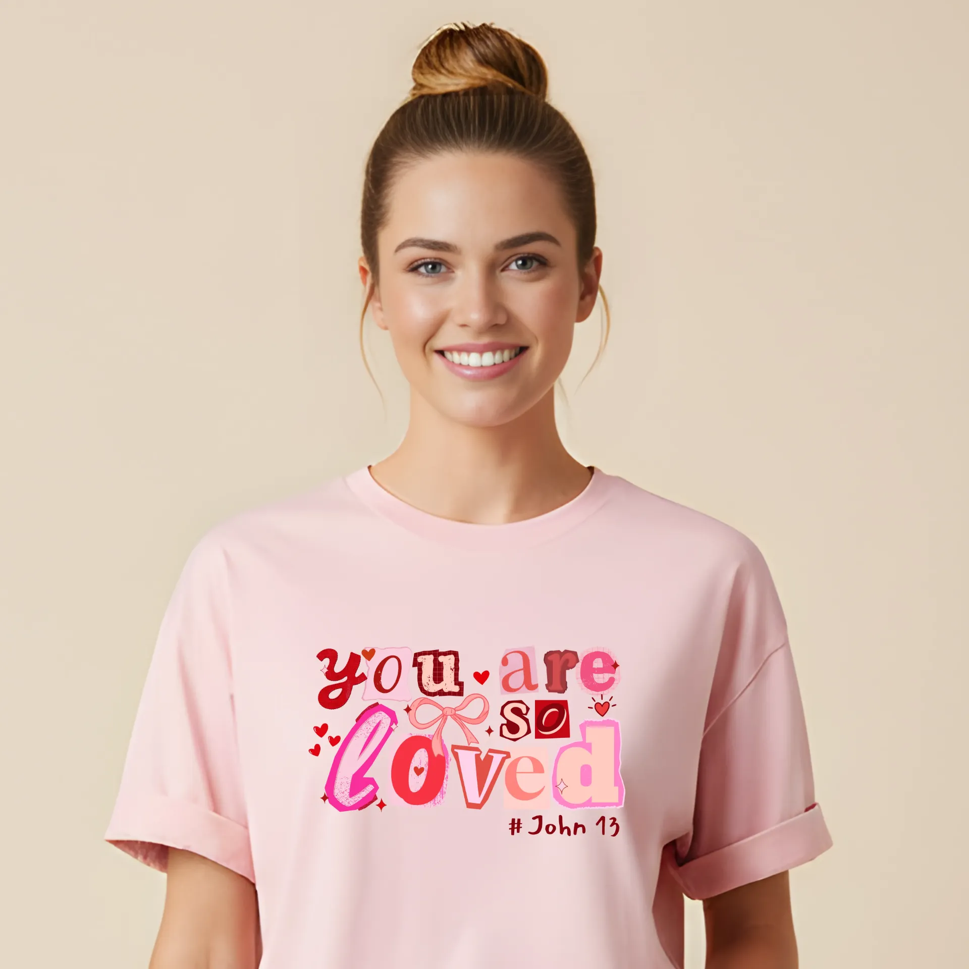 YOU ARE LOVED | UNISEX OVERSIZED TEE | PINK